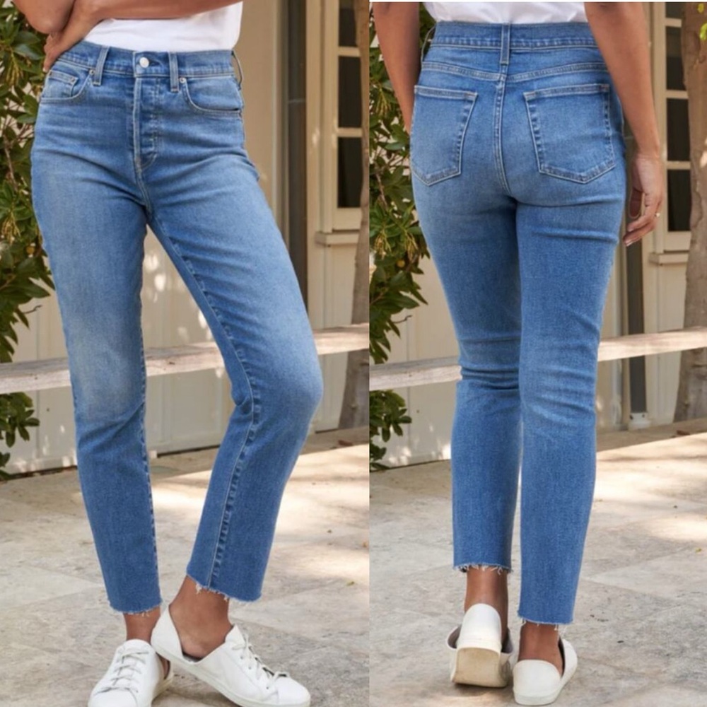 Frank & Eileen Cork Everyday Jeans Raw Hem Antique Blue